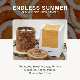 Le Rustique Summer Scented Candle Soy Candle with Sweet Orange, Peach, Lime Essential Oils 6.5oz 48 Hours Burn Time - Aromatherapy Candle for Relaxation Candle Fall Scents Cinnamon Smooth Box