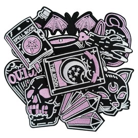 ZESION - Parches termoadhesivos de Halloween para vestidos, sombreros, jeans, pantalones, chaquetas, reparación de mochilas y parches decorativos bordados - 12 piezas
