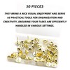 QINEHONS Metal Gold Push Pins, Multipurpose Flat Thumb Tacks for