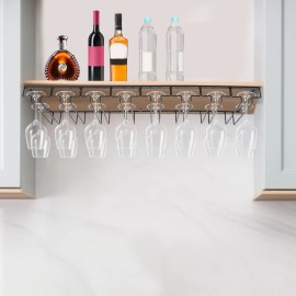 OCASAMI Hanging Wine Glass Rack Under Cabinet Wall Mounted Wine Glasses Holder For Bars