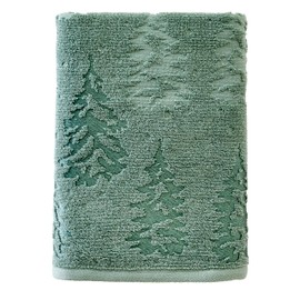 SKL Home Fall/Christmas/Winter Wispy Trees Premium Cotton Blend Bath Towel, 500 GSM, Soft & Absorbent Jacquard, Sage