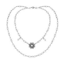 Katia Designs PERFECTLY IMPERFECT | STARBURST | Long Chain Necklace (Silver)