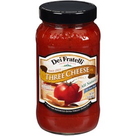 Dei Fratelli Three Cheese Pasta Sauce - All Natural - No Water Added - Never from Tomato Paste - 5th Generation Recipe (24 oz. jars; 4 pack)