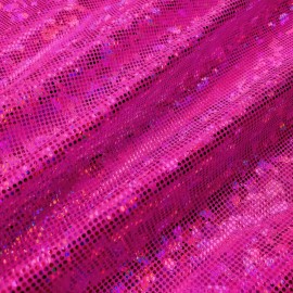 Hot Pink Iridescent Shattered Glass Style 4-Way Stretch Spandex Fabric