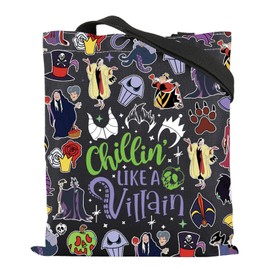 ZJXHPO Villains Tote Bag Chillin Is Like A Villain Reusable Grocery Shopping Bag Witch Shoulder Bag Evil Queen Handbag (Villain Tote)