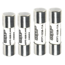 HQRP Combo Pack: 2 pcs DMM-11a + 2 pcs DMM-B-44/100 Fast Acting Digital Multimeter fuses 1000V Replacement Fuses for Cooper Bussmann, Buss, Littelfuse, Compatible with Fluke, Klein, Brymen, Agilent