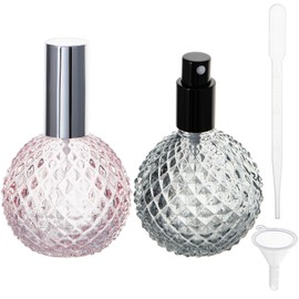 Yebeauty Travel Perfume Atomizer Refillable, 2 Pack 3.4oz 100ml Glass Vintage Perfume Bottles Empty Refillable Travel Perfume Sprayer Bottle for Cologne Liquid Dispenser, Essential Oils