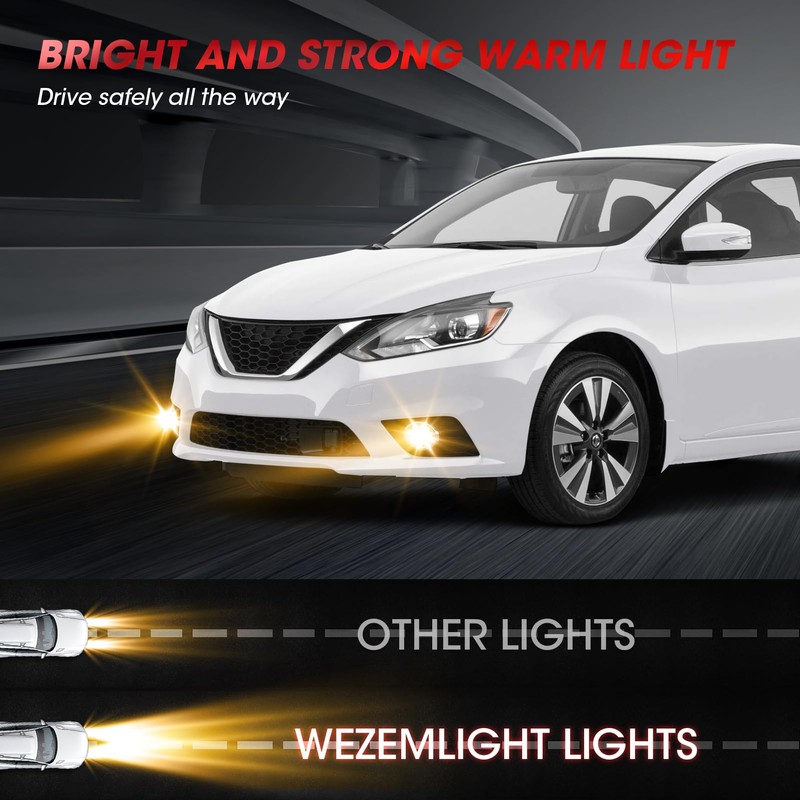 WEZEMLIGHT Fog Lights Assembly Compatible With Honda Civic Coupe/Sedan 2019-2020