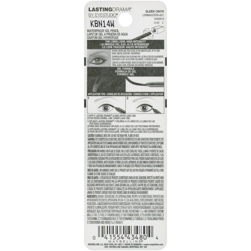 Maybelline Eyestudio Lasting Drama Waterproof Matte Gel Pencil Black Eyeliner