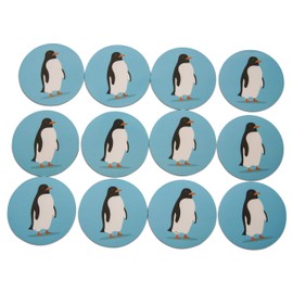 Novel Merk Penguin Refrigerator Magnets – Vinyl 3” Round Magnets for Fridge, Lockers, Home Kitchen and Safari Animal Decor – Self Adhesive to Metal Surfaces (12 Pack)