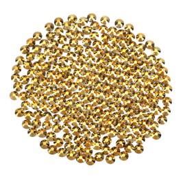 Novani Rhinestones Flatback Rhinestones Glass Nail Gems Stones Jewels Round Gemstones Non-Hotfix Crystal,SS8,1440 Pieces,Gold