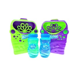 JA-RU Blitz Bubble Machine for Kids w/Bubble Soap Solution (1 Toy) Battery Powered Automatic Bubble Blower. Rotating Blowing Wands. Fun Outdoor Games. Pool Birthday Party. 1531-1s