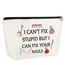 Nail Technician Gift Nail Artist Appreciation Gift for Women Makeup Bag Manicurist Gift Graduation Gift for Nail Tech Cosmetic Bag Nail Lovers Gift Birthday Christmas Gift for Her Zipper Travel Bag
