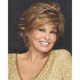 Fascination Wig Color RL13/88 - Raquel Welch Women's Wigs Short Razor Cut Heat Friendly Bundle with Comb, MaxWigs Hair Loss Booklet