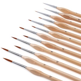 Zingarts Paint Brush Set,12Pcs Paint Brushes Value Pack, Includes 12 Different Types of Brushes,Wooden Color,Easy to Clean for Washable Paint Acrylic