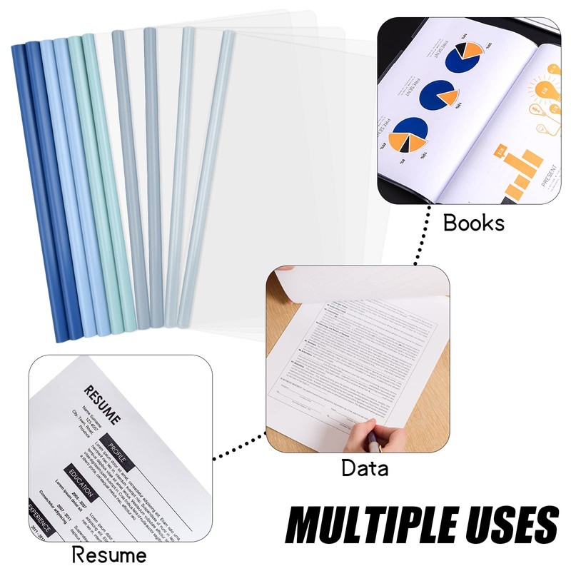Pack of 10 A4 Documents Files Report Covers with Sliding