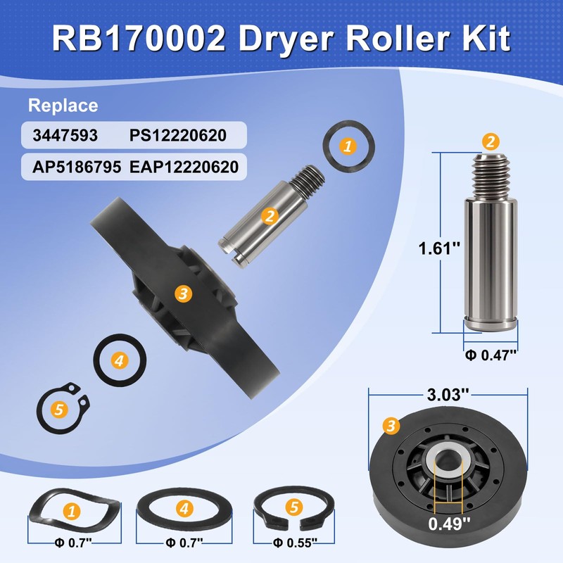 Upgraded Dryer Rebuild Kit Compatible with Speed Queen 1992 &
