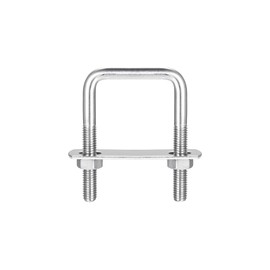 sourcing map Square U-Bolts, 2 Sets 42mm(1.65") Inner Width 65mm Length M8 304 Stainless Steel U Clamp Bolt with Nuts and Plates, for Boat Trailer