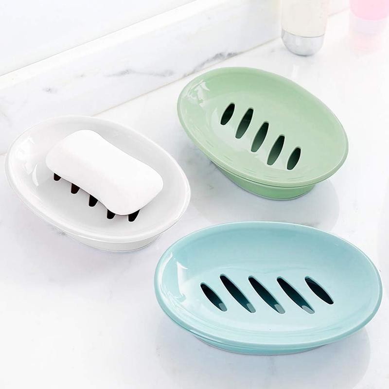 2-Pack Soap Dish with Drain Soap Holder Easy Cleaning Soap