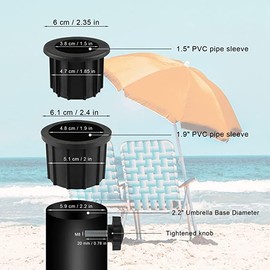 CAVLA 4 Pcs Umbrella Base Stand Replacement Parts, Patio Umbrella Stand Replacement Parts with 2 Pcs M8 M8 Thread Replacement Hand Knob for Patio Umbrella Base Stand Replacement