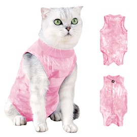 Cat Bodysuit After Surgery Castration Cat, Cat Surgical Recovery Suit, Cat Clothing Anti-Leaking Recovery Suit Cat Medical Cat Suit, Cone E Collar Alternative (Pink, M)