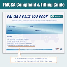 Daily Log Books for Truck Drivers with 7 & 8 Day Recap, 1 Pack 35 Sets of Forms, 2-Ply Carbonless, 8.5" x 5.5" DOT Paper Logs for Truckers, Meet FMCSA Requirements