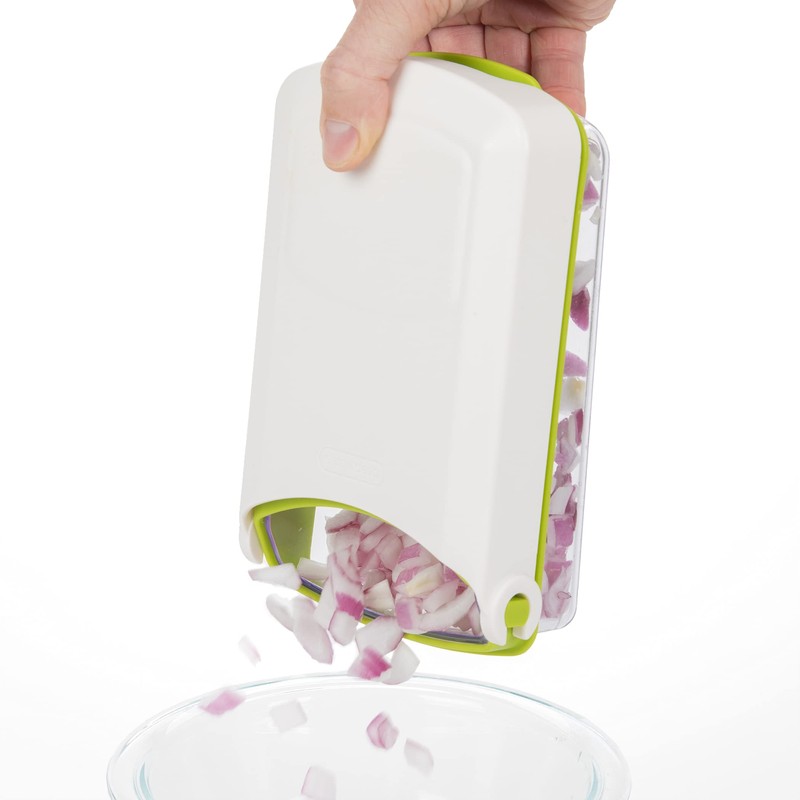 PrepWorks Compact Veggie Chopper – Space-Saving Manual Vegetable Cutter, Easy-to-Use,