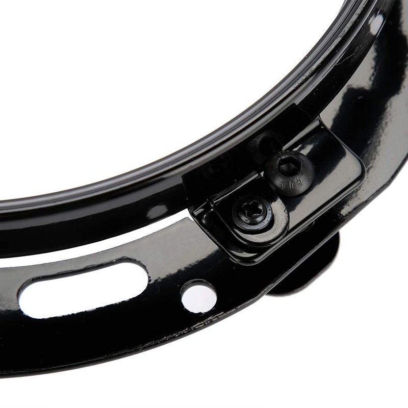 Qiilu 7 Inch Car Headlight Round Ring Mounting Bracket (Black)