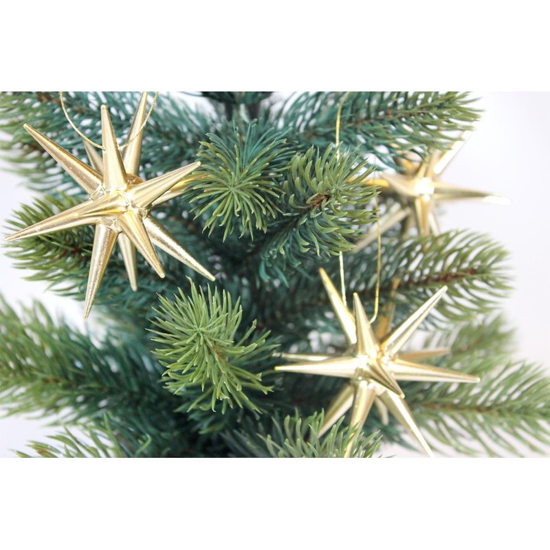Wooden Ornament Gold Stars 3d (Small) Boxed Set of 6 199/007 