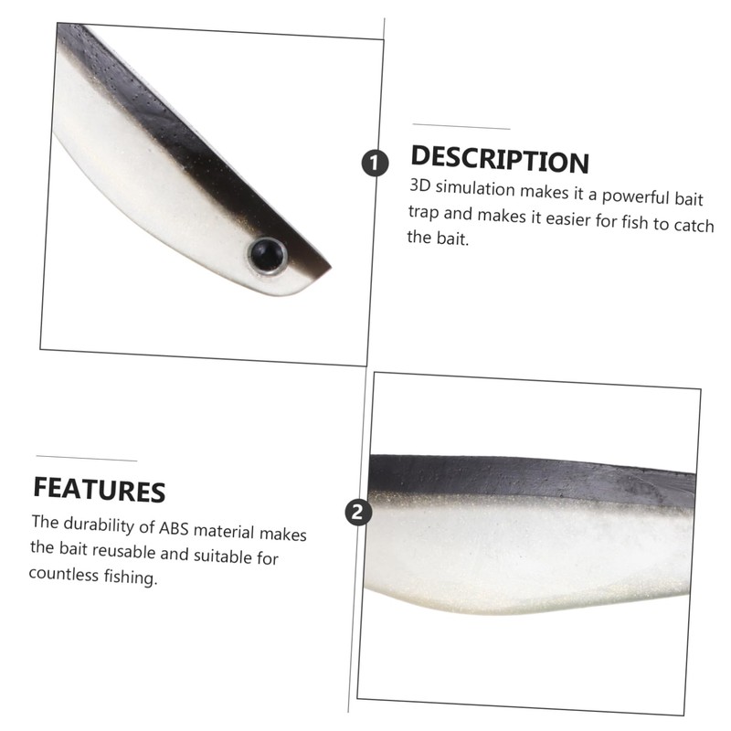 Kisangel 6pcs Double Back Artificial Fishing Lures Realistic Simulation Bait