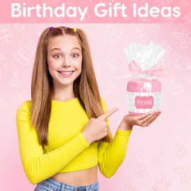 Teniinet 16th Birthday Gift Ideas for Teen Girls - Trendy Socks Set for 16 Year Olds, Cool Sweet Sixteen Presents for Daughters & Besties, Soft Comfy Socks for Teens(Pink)