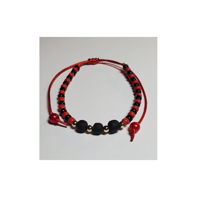 Handmade Azabache Amulet Santería Babalawo Iyawo Orisha 14K Gold Adjustable