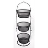 Origami Three Tier Collapsible Baskets - Powder Coated Steel:_Black