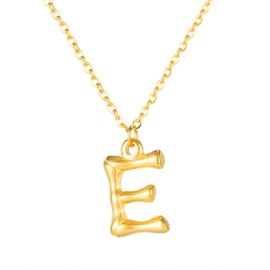 Caimeytie Women's Necklace with Letter Pendant Titanium Steel Stainless Steel Gold, Stainless steel, steel