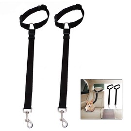 iPobie Pack of 2 Dog Seat Belts, Dog Buckles for Car, TÜV, Universal Dog Seat Belt, Adjustable Length, Car Dog Safety Harness for Small Dogs, Medium Dogs, Puppies Accessories