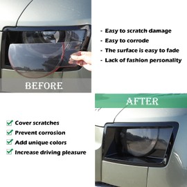 PIUGILH Front Headlights Cover Compatible with 2020 2021 2022 2023 Land Rover Defender 90 110, Smoked Headlights Protection Cover Exterior Accessories, 2Pcs