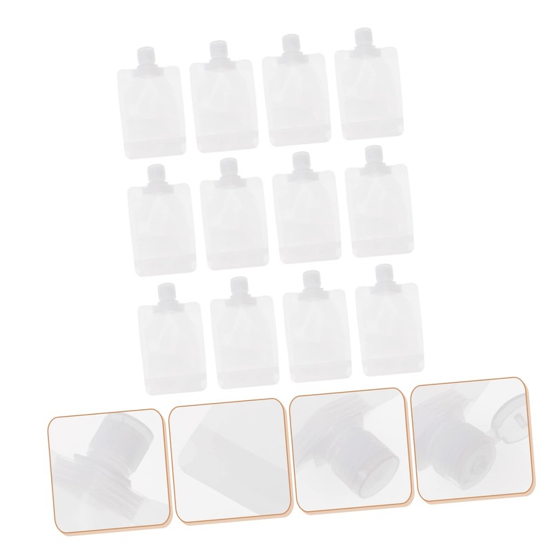 FRCOLOR 12pcs Portable Makeup Bags Stand-up Nozzle Lotion Storage Pouches