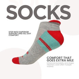 Compression Ankle Socks for Men & Women, Multi-Packs, Athletic Cushioned Socks, Hiking, Running & Daily Wear, Size 7-10.
