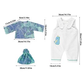 2 Pcs Doll Clothes For 18 Inch Baby Doll, New Doll Clothes Outfits, Jumpsuit Long Sleeve Baby Doll Clothe For Girls Birthday(Pink And Green) (No Doll)