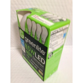 Greenlite 8.5W LED 60W Equivalent, Dimmable, 2700K, 4 Pack, 15,000 Hours 800 Lum