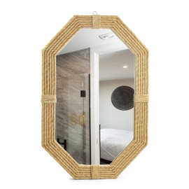 Nagina International Large Nautical Jute Mirror for Bathroom | Nautical Roped Wall Mirror Home Decor