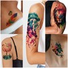 77 Sheets Temporary Tattoo, 17 Sheets Half Arm Flower Lion