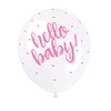 Hello Baby White Latex Balloons (30cm) Pack of 5 -
