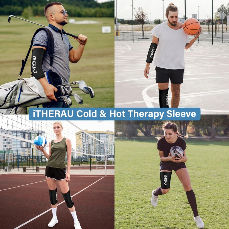 iTHERAU® Reusable Cooling Cuff Knee Cooling Pads, 360° Cover Cool