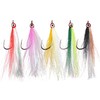 OROOTL Fishing Bucktail Teaser Hooks, 10pcs Saltwater Fishing Jigs Teaser