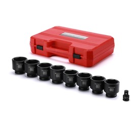 MIXPOWER 9 Pieces 3/4-Inch Drive Impact Socket Set, CR-MO, 6 Point, SAE, 2-1/16" to 2-1/2", 9 PCS Jumbo Sockets, 3/4" Drive Standard Impact Socket Set