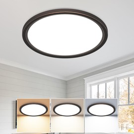 slochi Ceiling Light LED Ceiling Light Flat 18 W, Diameter 22 cm, 3 Colours 3000 K/4000 K/6500 K, IP44 Bathroom Lamp, 1800 lm Modern LED Lamp Ceiling Kitchen Lamp for Kitchen, Bathroom, Bedroom