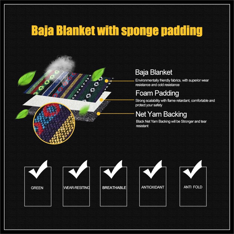 Hihaha Automotive Universal Baja Blanket Bucket Seat Cover for Car