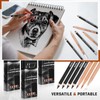 Geyoga 36 Pcs Professional Charcoal Pencils Extra soft, Soft, Medium,