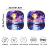 SEANATIVE Purple Sunset Coconut Tree Car Sun Shade for Car